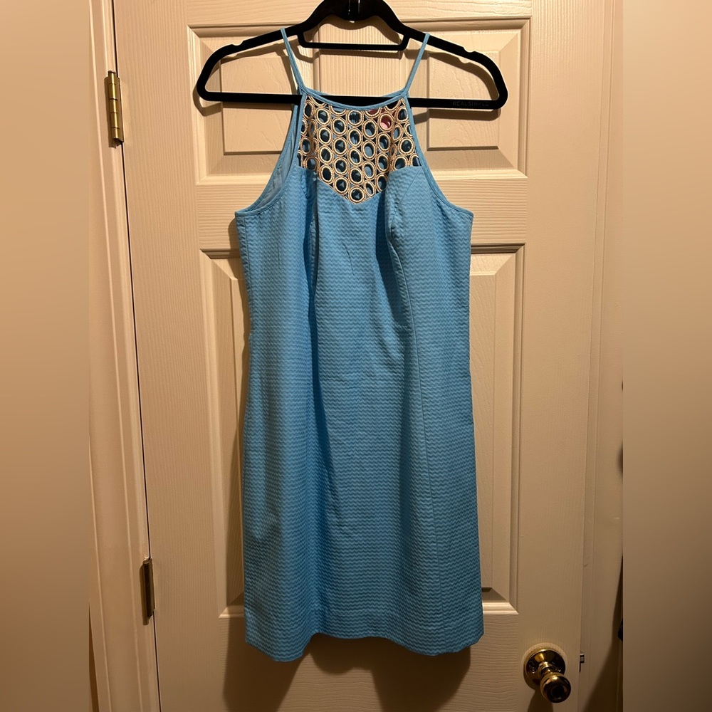 Lilly Pulitzer Larina Shift Seaspray Blue Dress Size 6
